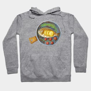 Fish Dish Watercolor Hoodie